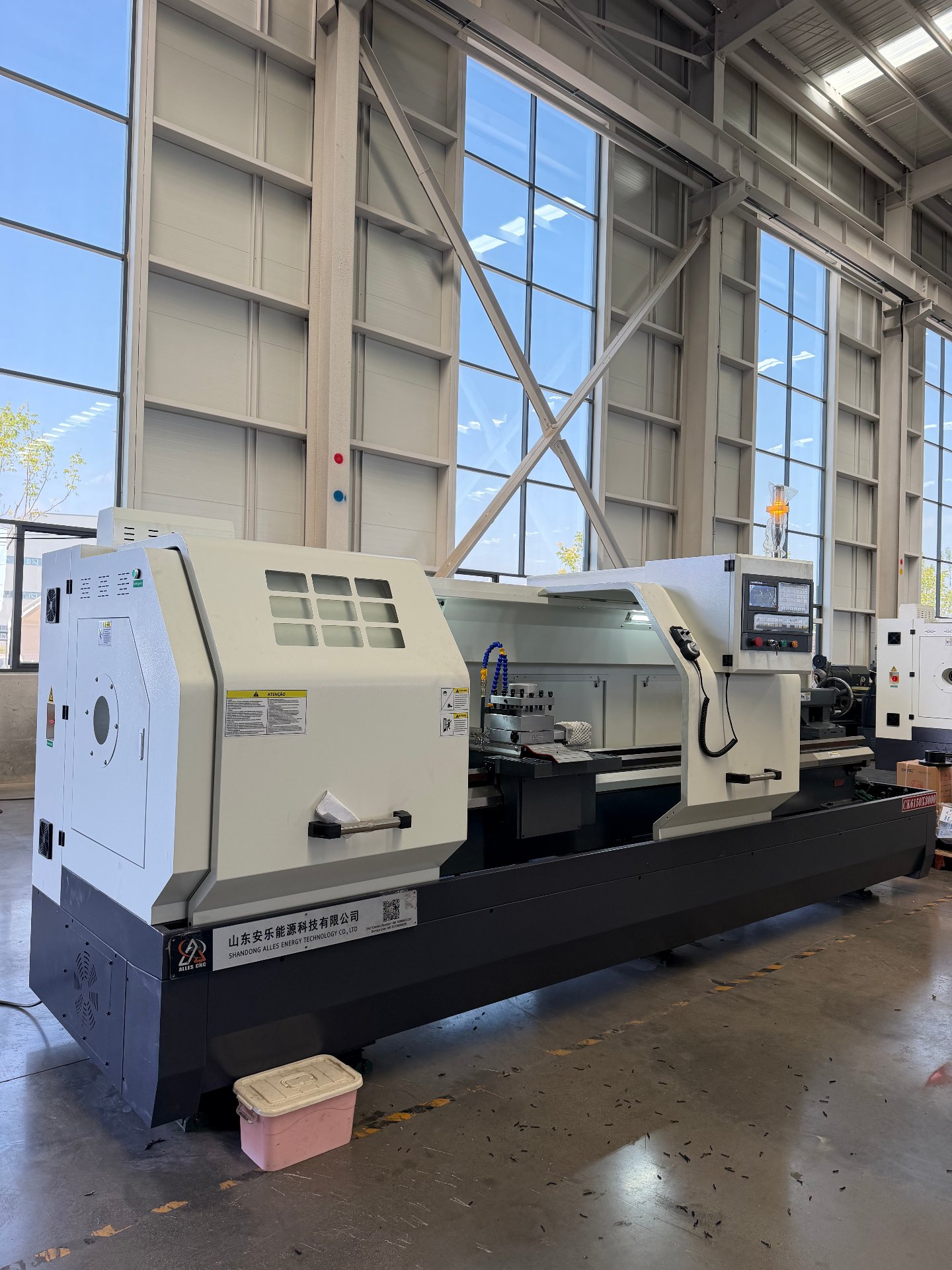 ALCK6150x3000 CNC lathe during trial run before shipment to Russia