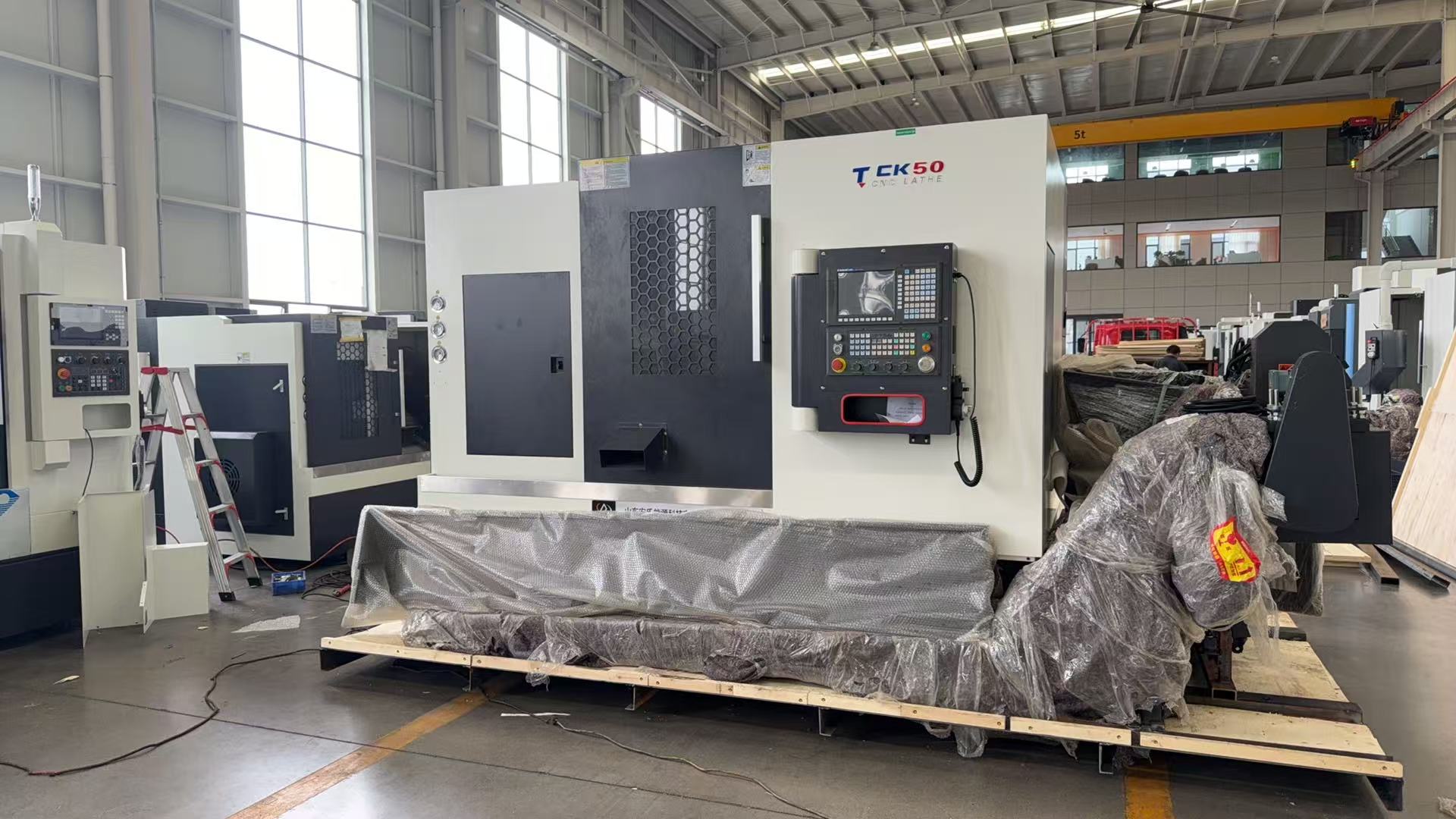 ALFCK50 turning-milling center fixed on the pallet for shipment